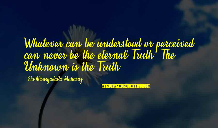 Batangas Quotes By Sri Nisargadatta Maharaj: Whatever can be understood or perceived can never