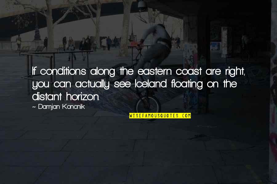 Batangueno Joke Quotes By Damjan Koncnik: If conditions along the eastern coast are right,