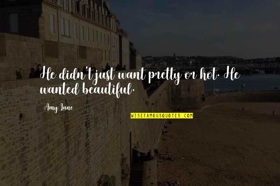 Batatura Quotes By Amy Lane: He didn't just want pretty or hot. He