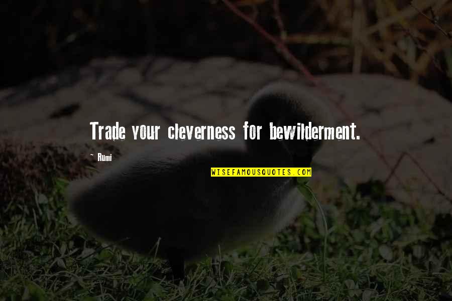 Batcave Batman Quotes By Rumi: Trade your cleverness for bewilderment.