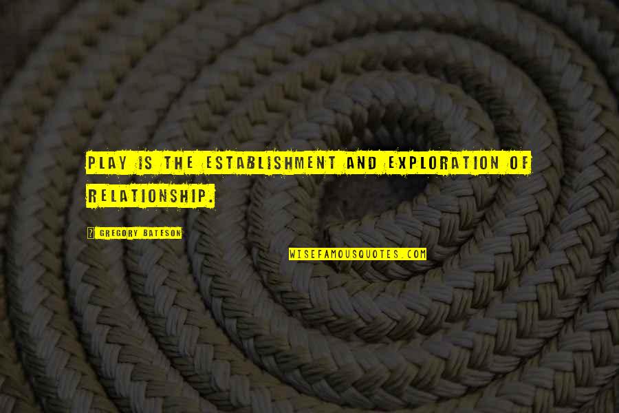 Bateson Quotes By Gregory Bateson: Play is the establishment and exploration of relationship.