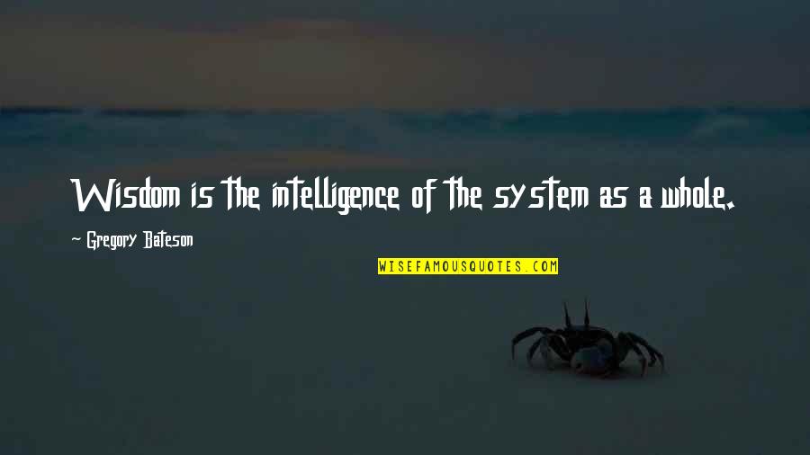 Bateson Quotes By Gregory Bateson: Wisdom is the intelligence of the system as
