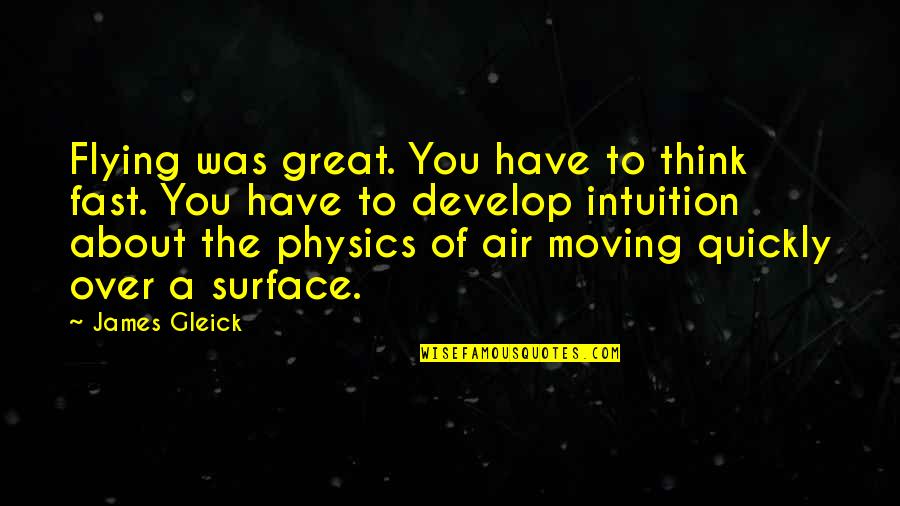 Bath Salts Quotes By James Gleick: Flying was great. You have to think fast.