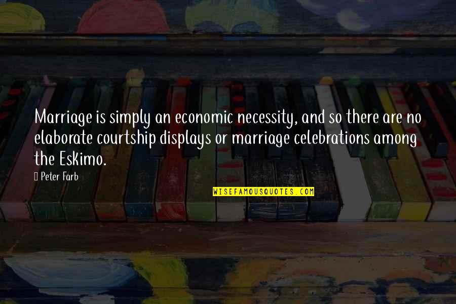 Bathie San Antonio Quotes By Peter Farb: Marriage is simply an economic necessity, and so