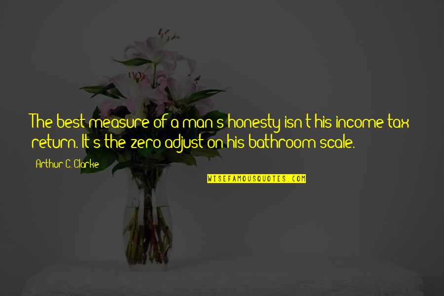Bathroom Funny Quotes By Arthur C. Clarke: The best measure of a man's honesty isn't