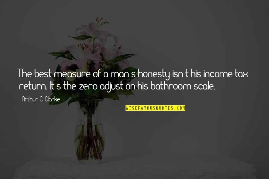 Bathroom Scale Quotes By Arthur C. Clarke: The best measure of a man's honesty isn't