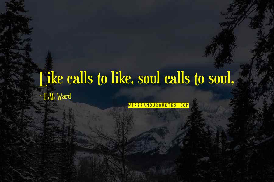 Bathsheba Quotes By H.M. Ward: Like calls to like, soul calls to soul,