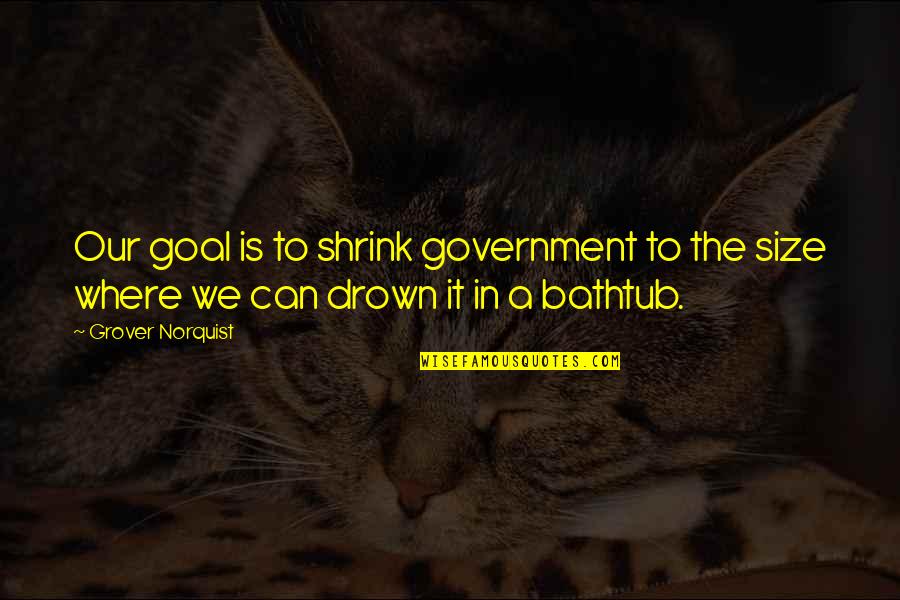 Bathtub Quotes By Grover Norquist: Our goal is to shrink government to the