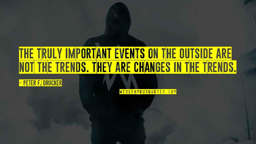 Batinkoff Randall Quotes By Peter F. Drucker: The truly important events on the outside are Batinkoff Randall Quotes By Peter F. Drucker: The truly important events on the outside are