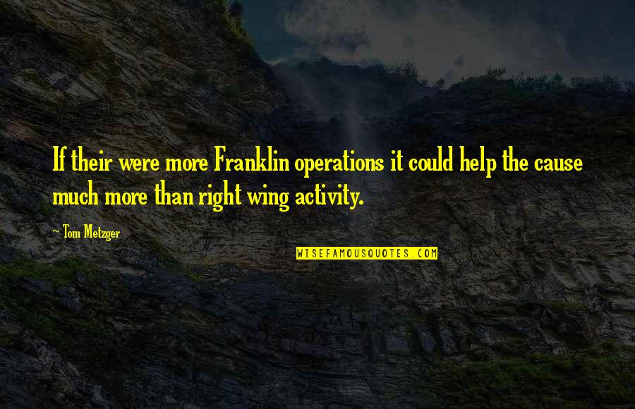 Batmak Ne Quotes By Tom Metzger: If their were more Franklin operations it could