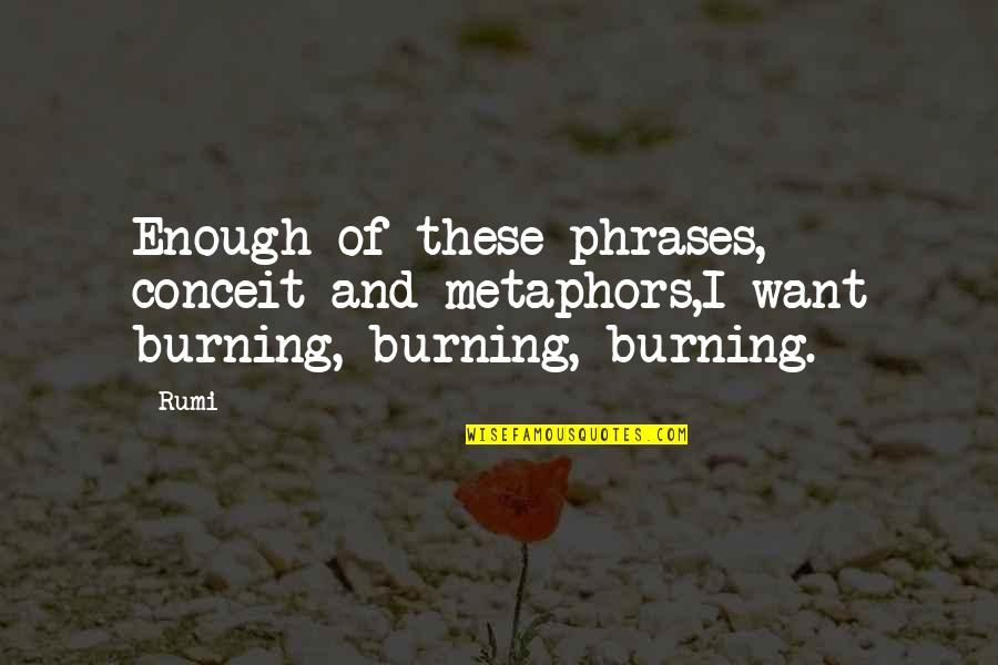 Batman And Robin 1997 Movie Quotes By Rumi: Enough of these phrases, conceit and metaphors,I want