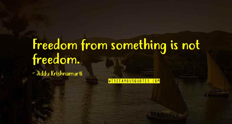 Batman Black Knight Quotes By Jiddu Krishnamurti: Freedom from something is not freedom.