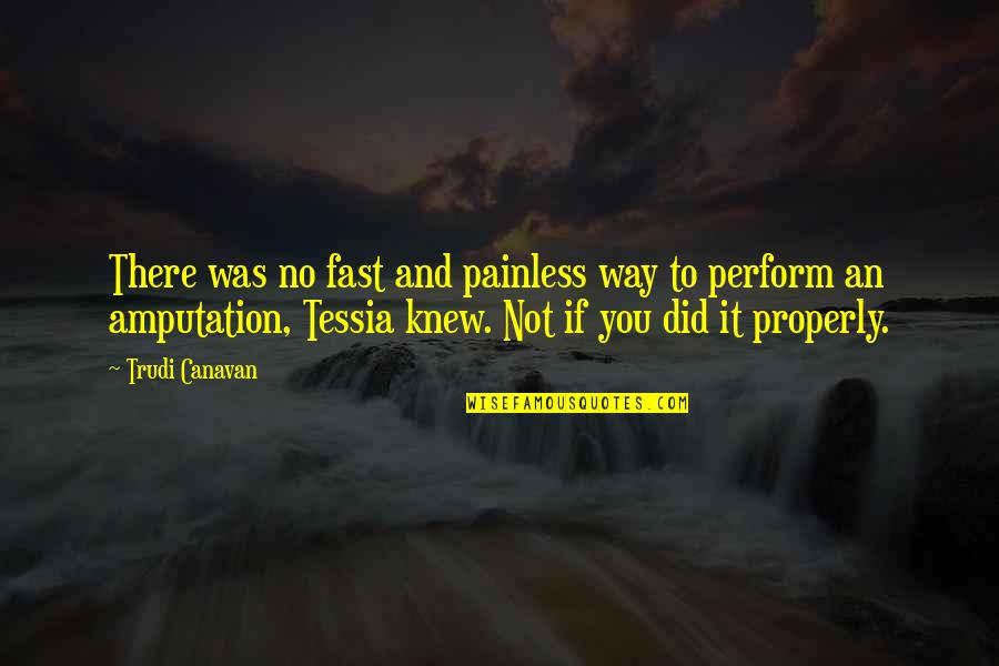 Batshit Insane Quotes By Trudi Canavan: There was no fast and painless way to Batshit Insane Quotes By Trudi Canavan: There was no fast and painless way to