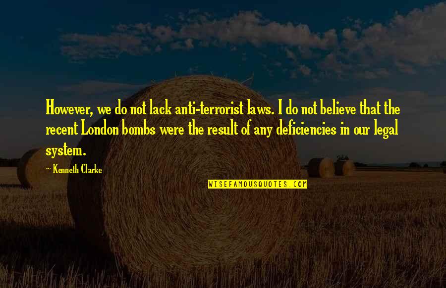 Battaglias Sporting Quotes By Kenneth Clarke: However, we do not lack anti-terrorist laws. I
