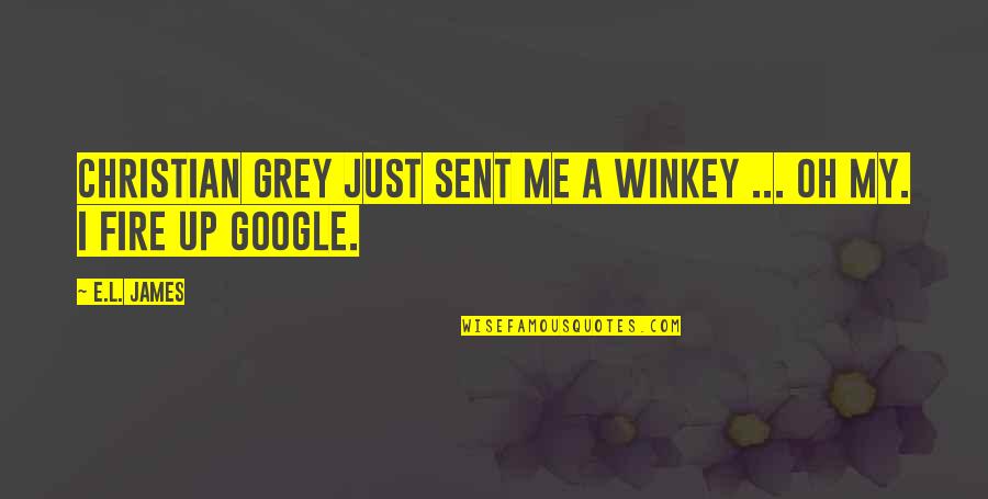 Battagliotti Quotes By E.L. James: Christian Grey just sent me a winkey ...