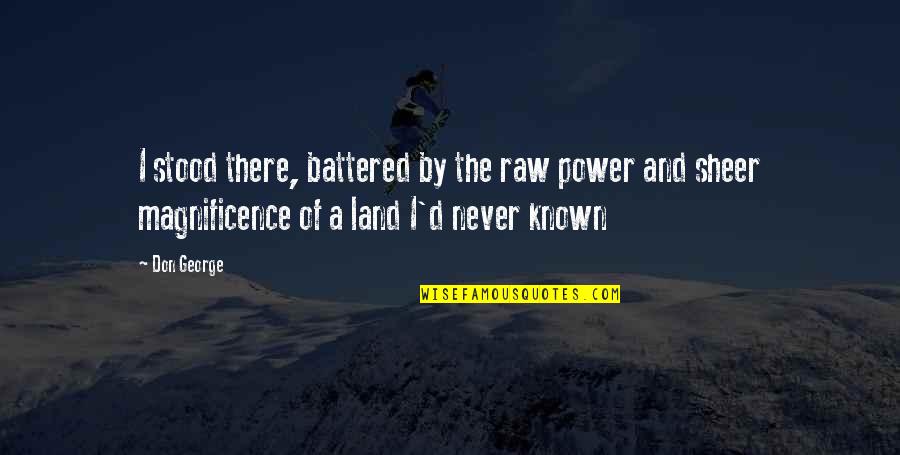 Battered Quotes By Don George: I stood there, battered by the raw power Battered Quotes By Don George: I stood there, battered by the raw power