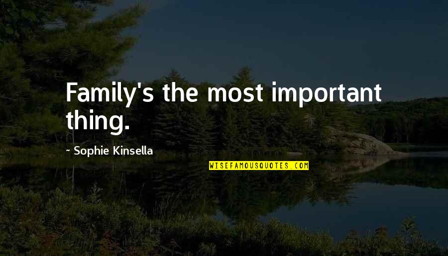 Batter's Box Quotes By Sophie Kinsella: Family's the most important thing.