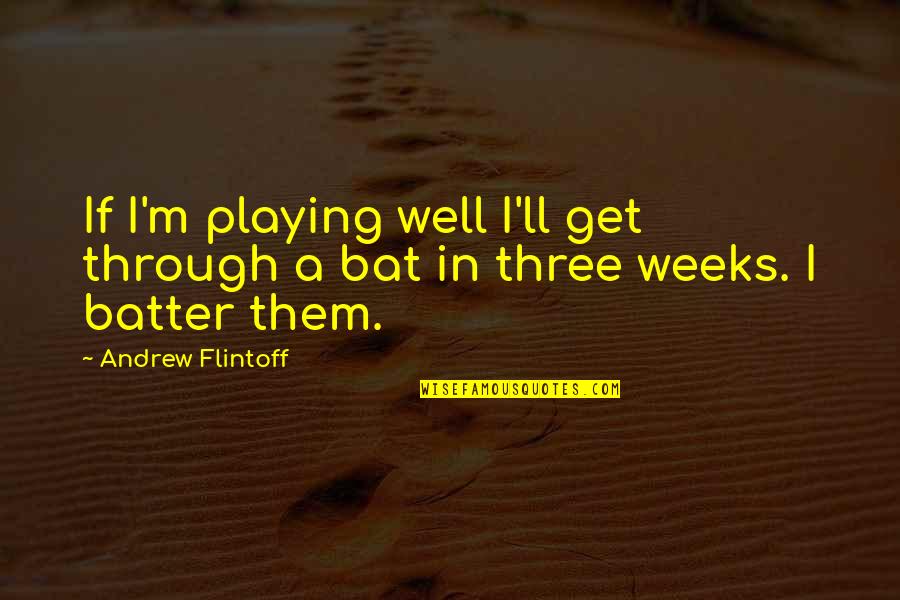 Batter's Quotes By Andrew Flintoff: If I'm playing well I'll get through a