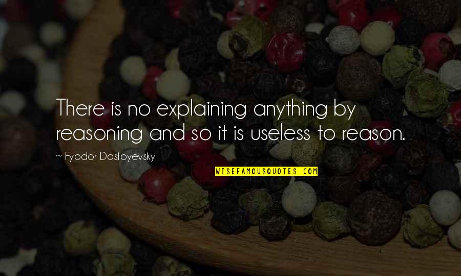 Battesimo Louis Quotes By Fyodor Dostoyevsky: There is no explaining anything by reasoning and Battesimo Louis Quotes By Fyodor Dostoyevsky: There is no explaining anything by reasoning and