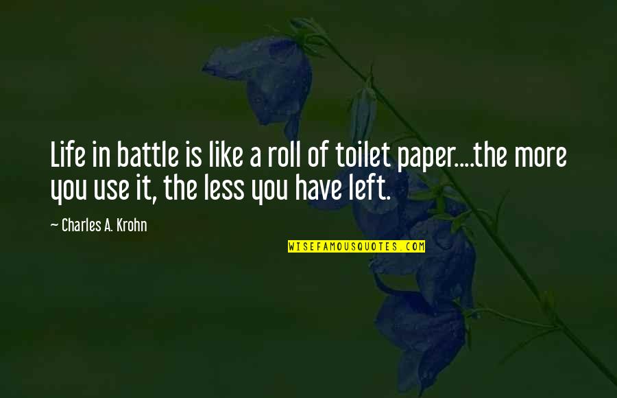 Battle In Life Quotes By Charles A. Krohn: Life in battle is like a roll of