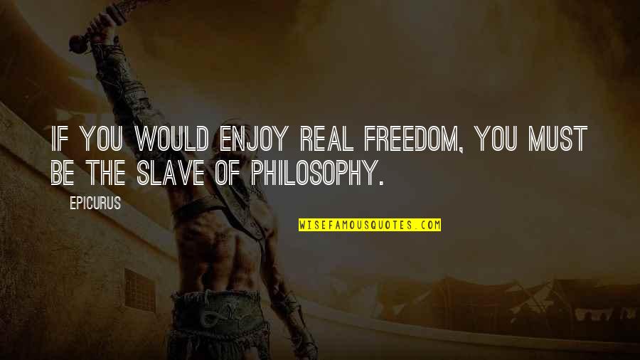 Battle Of Gettysburg Soldier Quotes By Epicurus: If you would enjoy real freedom, you must