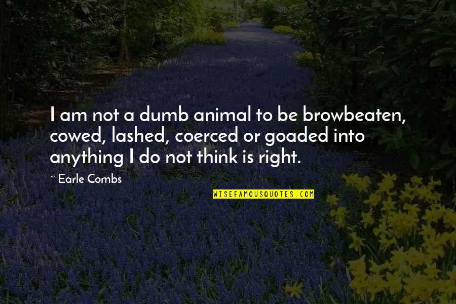Battle Of Saipan Quotes By Earle Combs: I am not a dumb animal to be Battle Of Saipan Quotes By Earle Combs: I am not a dumb animal to be