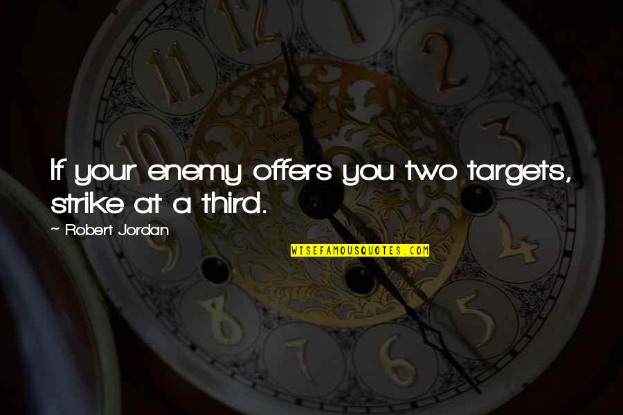 Battle Strategy Quotes By Robert Jordan: If your enemy offers you two targets, strike