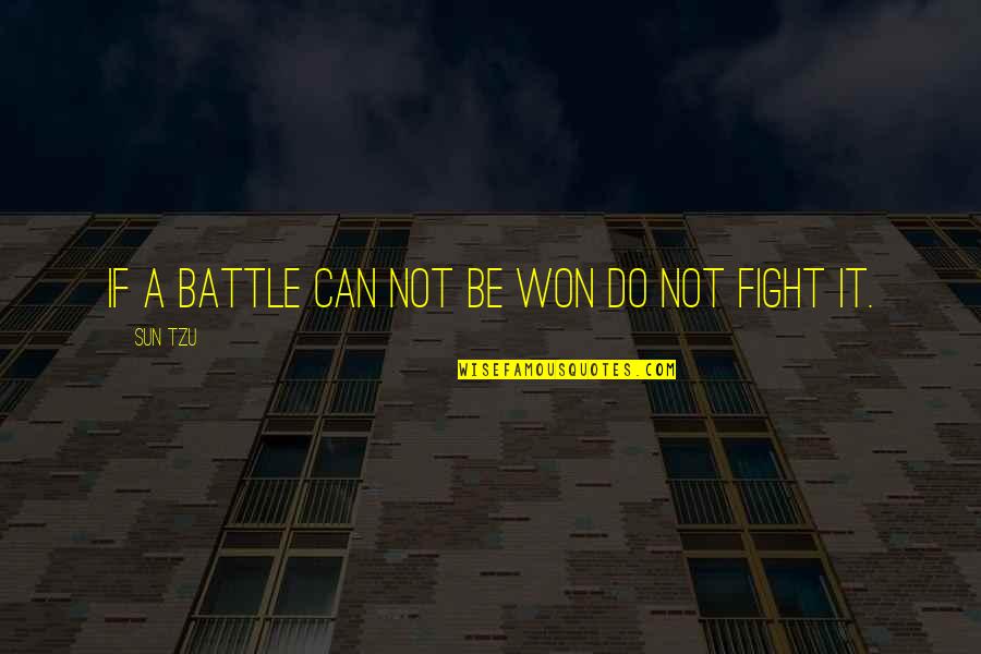 Battle Won Quotes By Sun Tzu: If a battle can not be won do