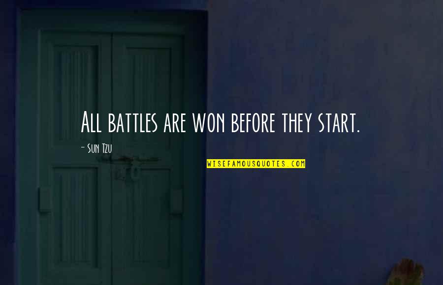Battle Won Quotes By Sun Tzu: All battles are won before they start.