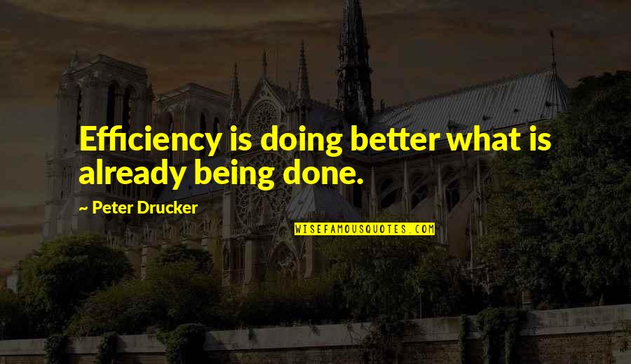 Battlecruiser Starcraft 2 Quotes By Peter Drucker: Efficiency is doing better what is already being
