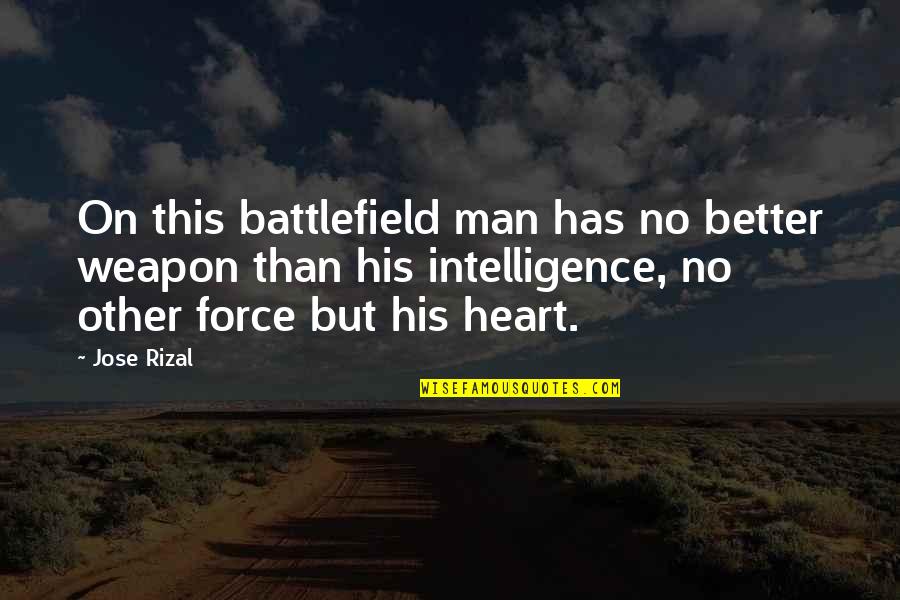 Battlefield Quotes By Jose Rizal: On this battlefield man has no better weapon