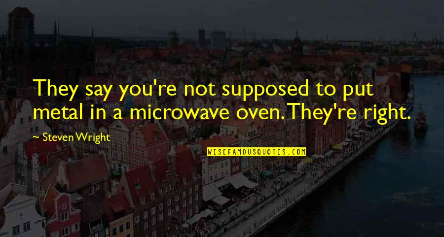 Baucher Que Quotes By Steven Wright: They say you're not supposed to put metal