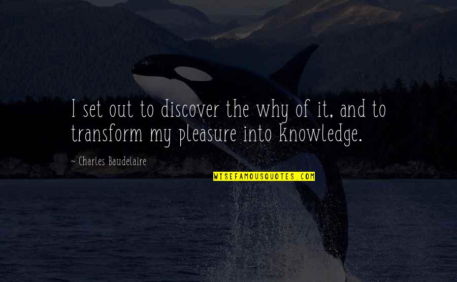 Baudelaire Quotes By Charles Baudelaire: I set out to discover the why of