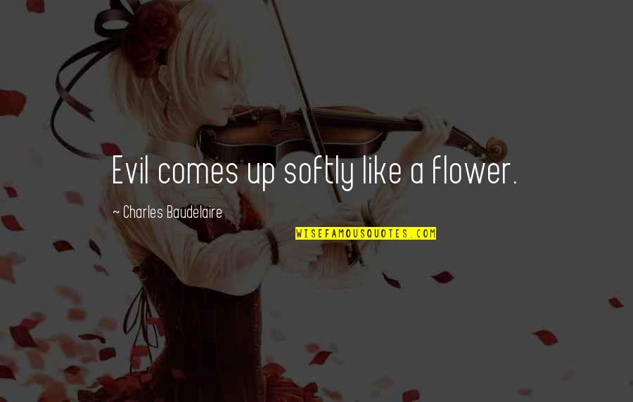 Baudelaire Quotes By Charles Baudelaire: Evil comes up softly like a flower.