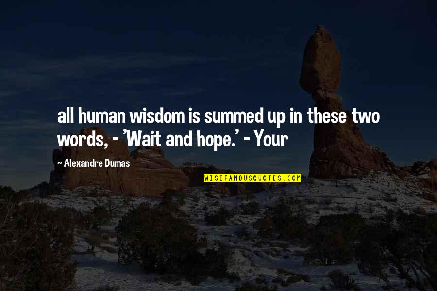 Baudelio Esparza Quotes By Alexandre Dumas: all human wisdom is summed up in these