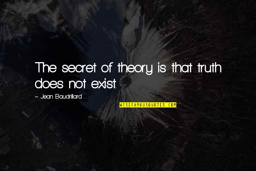 Baudrillard Quotes By Jean Baudrillard: The secret of theory is that truth does