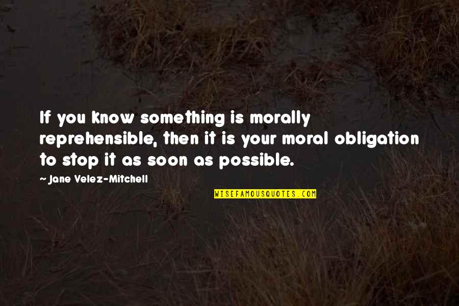 Baukol Noonan Quotes By Jane Velez-Mitchell: If you know something is morally reprehensible, then