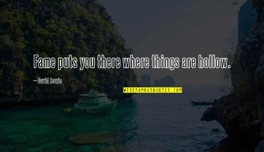 Bavianen Quotes By David Bowie: Fame puts you there where things are hollow.