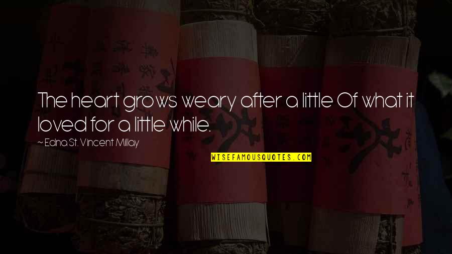 Baxter Stockman Quotes By Edna St. Vincent Millay: The heart grows weary after a little Of Baxter Stockman Quotes By Edna St. Vincent Millay: The heart grows weary after a little Of