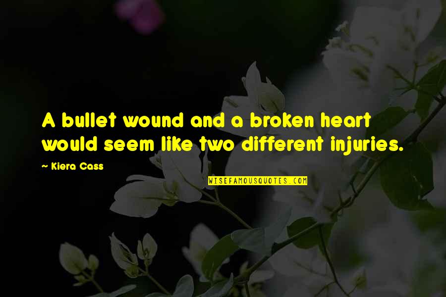 Bay Psalm Book Quotes By Kiera Cass: A bullet wound and a broken heart would