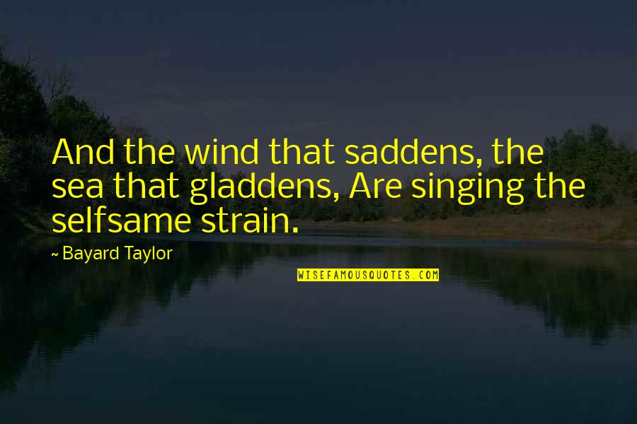 Bayard Taylor Quotes By Bayard Taylor: And the wind that saddens, the sea that