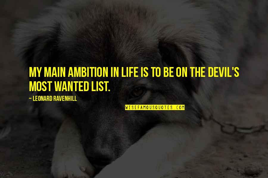 Bayate Quotes By Leonard Ravenhill: My main ambition in life is to be