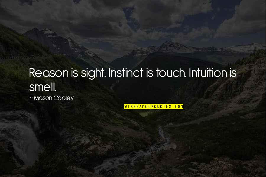 Bayazit G Lercan Quotes By Mason Cooley: Reason is sight. Instinct is touch. Intuition is