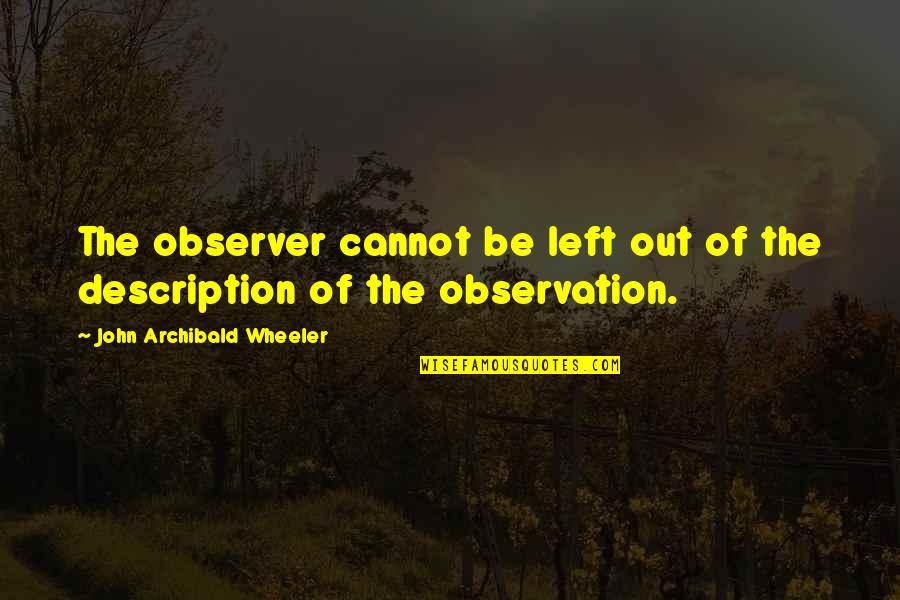 Baylor Post Game Quotes By John Archibald Wheeler: The observer cannot be left out of the