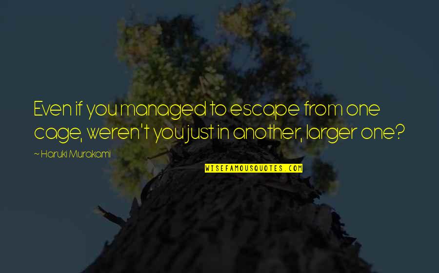 Baynes Quotes By Haruki Murakami: Even if you managed to escape from one