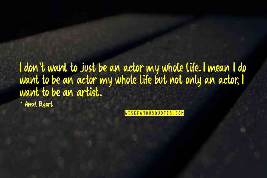 Bayoneted Fracture Quotes By Ansel Elgort: I don't want to just be an actor Bayoneted Fracture Quotes By Ansel Elgort: I don't want to just be an actor
