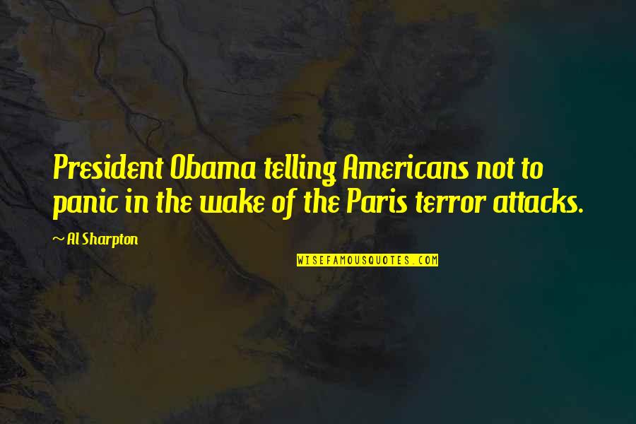 Bayyari Park Quotes By Al Sharpton: President Obama telling Americans not to panic in