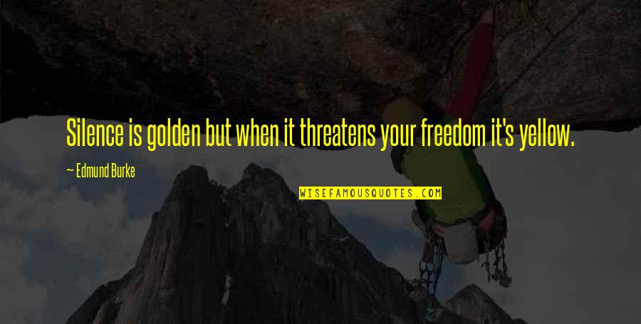 Bazarao Quotes By Edmund Burke: Silence is golden but when it threatens your