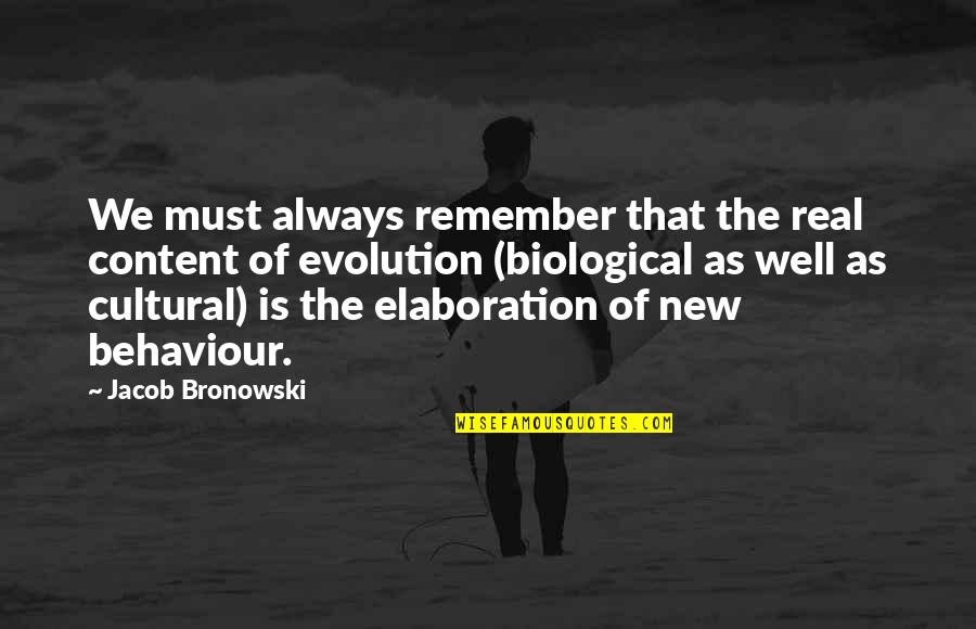 Bazille Artist Quotes By Jacob Bronowski: We must always remember that the real content