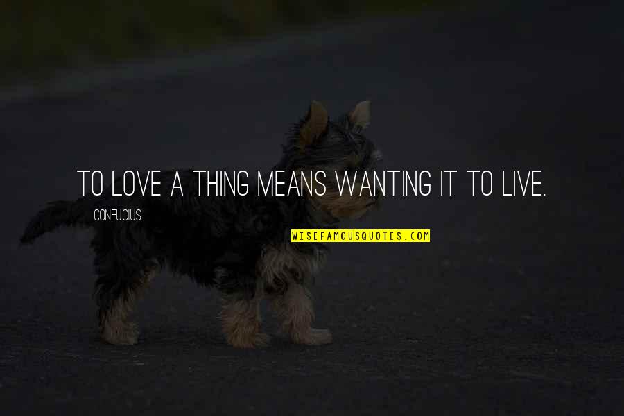 Bazler Quotes By Confucius: To love a thing means wanting it to
